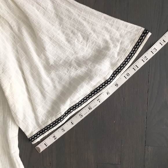 LOFT Textured Embroidered 100% Cotton Flowy Peasant Top, sz Medium - Picture 13 of 14